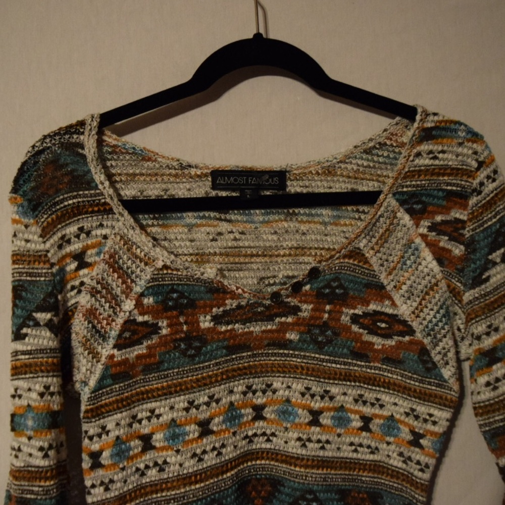 Tribal design half sleeved top